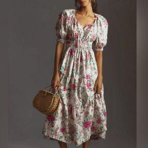 Anthropologie The Somerset Maxi Dress- Puff Sleeve Edition